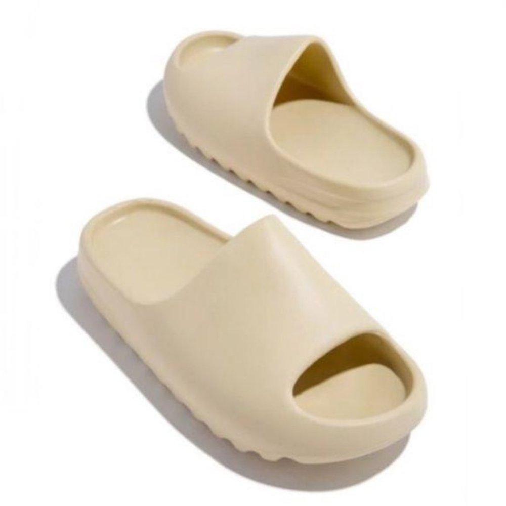 “Kanye” Neutral Slide Sandal in Ivory - Picture 2 of 6